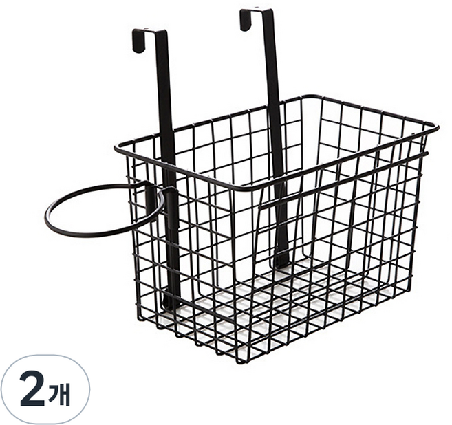 제이라이프 스터프 도어훅 드라이기 바구니, 블랙, 2개