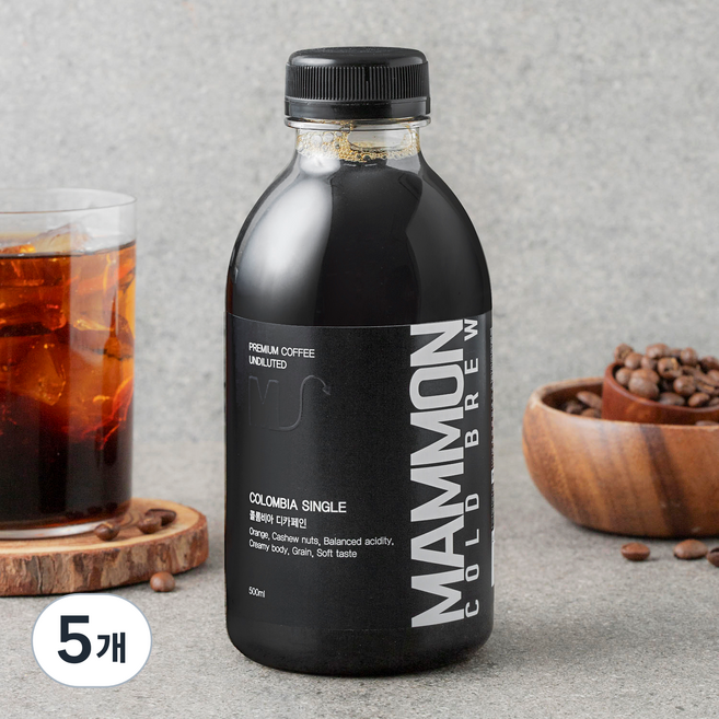 훔볼트 콜롬비아산 마몬 디카페인 콜드브루 커피원액, 5개, 500ml