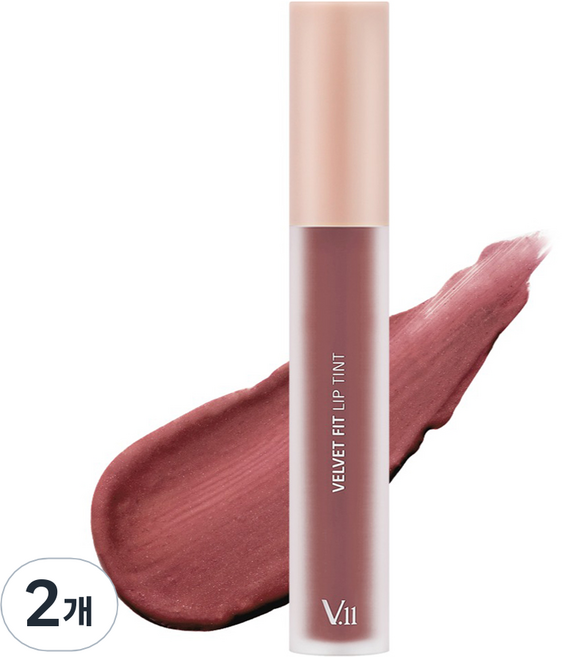 빌라쥬11팩토리 벨벳 핏 립 틴트, 로지 누드, 4.7g, 2개