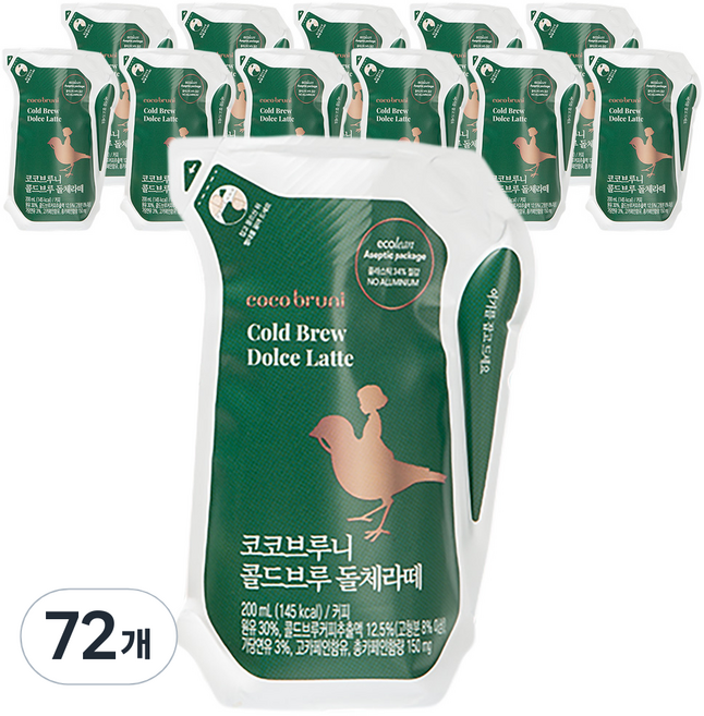 코코브루니 콜드브루 돌체라떼, 200ml, 72개