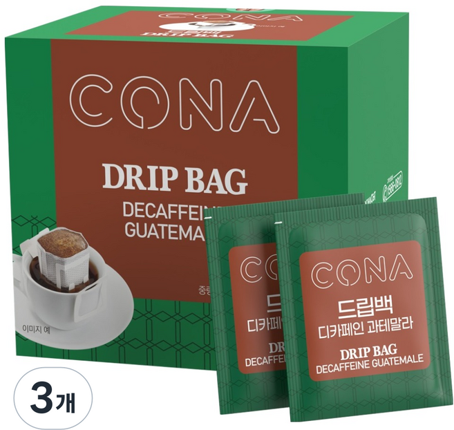모카씨엔티 디카페인 드립백 커피 과테말라, 8g, 10개입, 3개