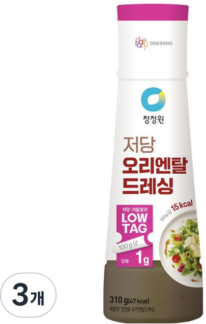 청정원 저당 오리엔탈 드레싱, 310g, 3개