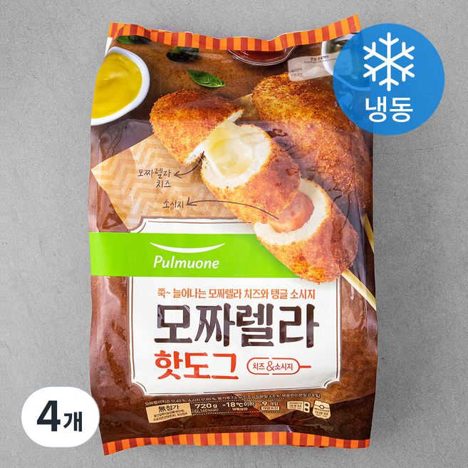 풀무원 모짜렐라 핫도그 (냉동), 80g, 9개입, 4개