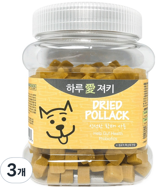 하루애 강아지 져키, 황태, 400g, 3개