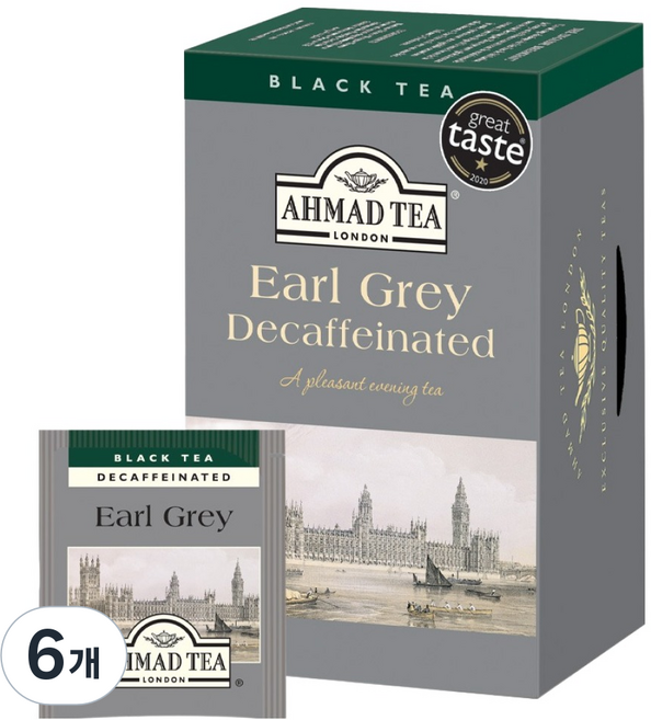 AHMAD TEA 無咖啡因伯爵茶, 20入, 6個, 2g