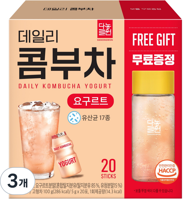 Danongwon 日常康普茶 乳酸飲料風味, 5g, 3個, 20入