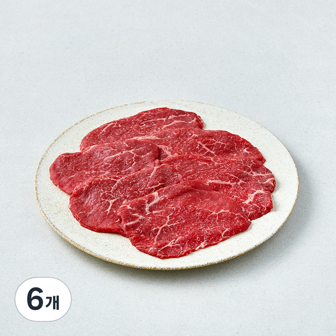 설성목장 무항생제 인증 한우 우둔 육전용 1+등급 (냉장), 6개, 300g