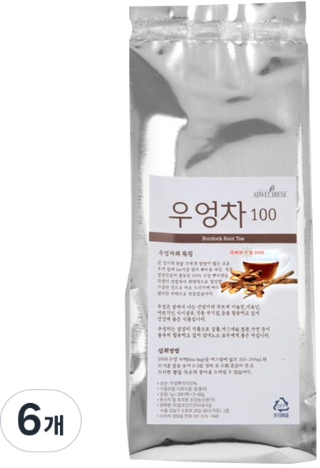 애드웰하우스 우엉차 100 티백, 1g, 60개입, 6개
