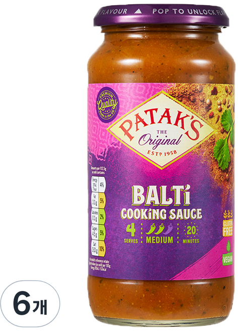 대상 파탁스 발티 쿠킹 소스, 450g, 6개