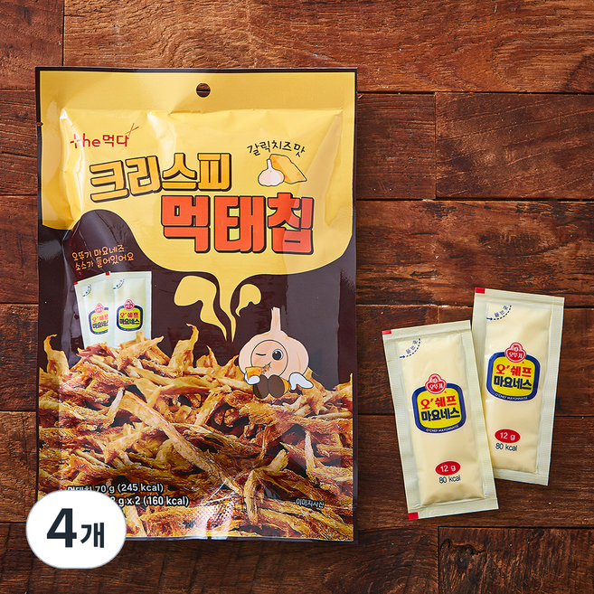 더먹다 크리스피 먹태칩 갈릭치즈맛, 4개, 94g