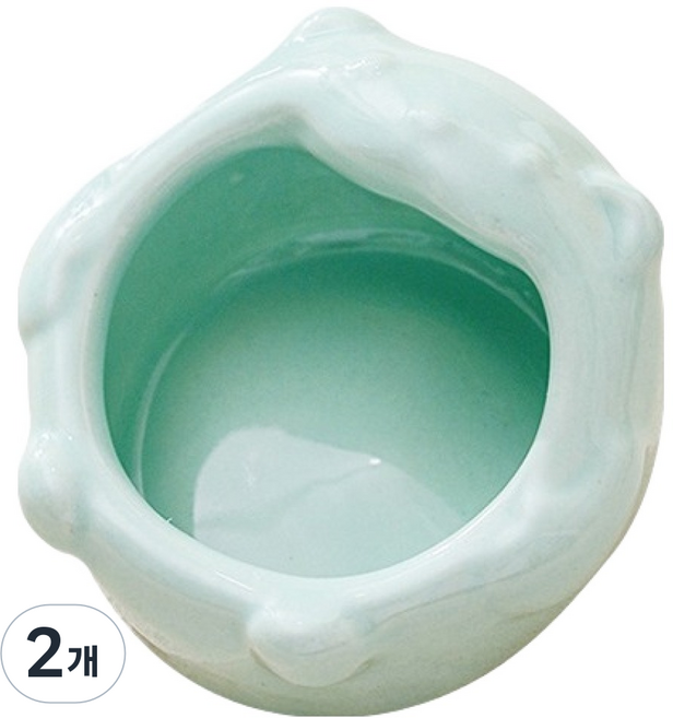 Lanboer 小動物哇嗚熊陶瓷餐具, 2個, 綠色