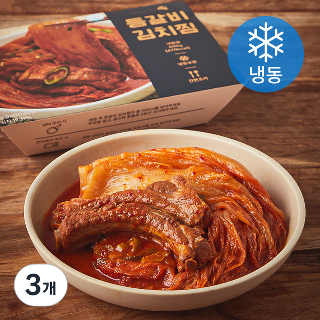 도들샘 등갈비 김치찜 (냉동), 600g, 3개