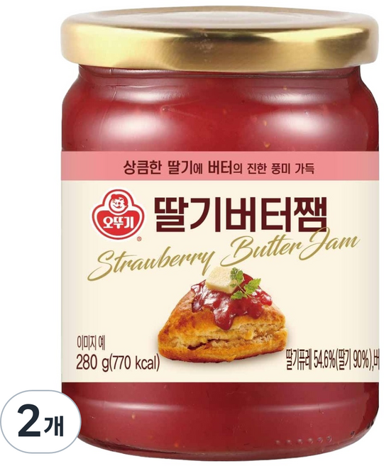 오뚜기 딸기버터쨈, 280g, 2개