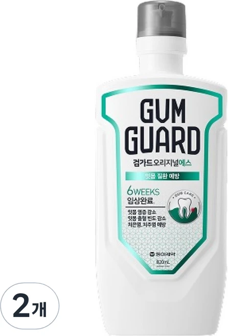 검가드 동아제약 오리지널 에스 가그린, 820ml, 2개 - 쿠팡