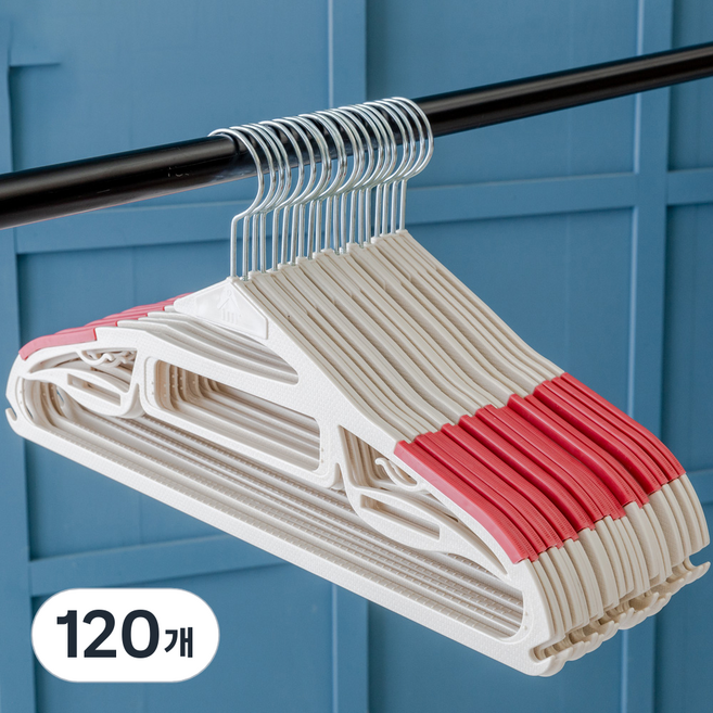 아임홈리빙 논슬립 회전형 지니 옷걸이, 레드, 120개