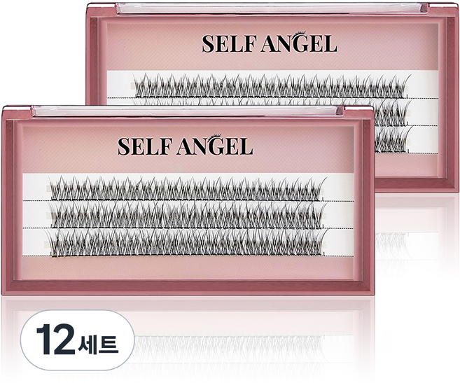 셀프천사 청순여리 C컬 인조 속눈썹 혼합 8mm + 9mm + 10mm, 블랙, 12개