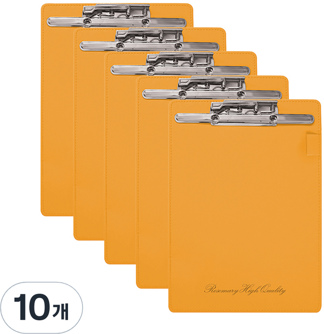 로즈마리 와이드 클립보드 A4, 노랑, 10개