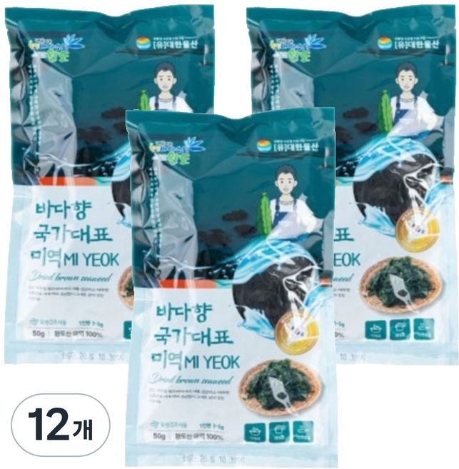 바다향 국가대표 완도 건미역, 50g, 12개