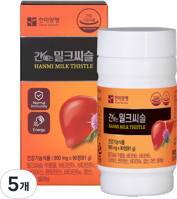 한미양행 간에는 밀크씨슬 81g, 90정, 5개