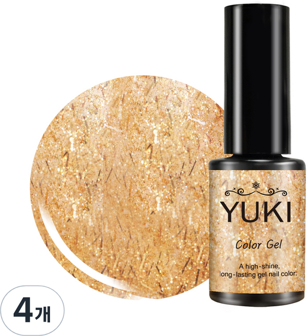 유키 컬러 젤네일, 172호 츄리골드, 5g, 4개
