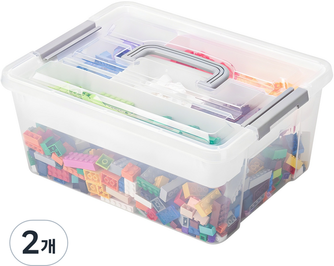 코멧 장난감 수납 정리함, 투명색, 2개