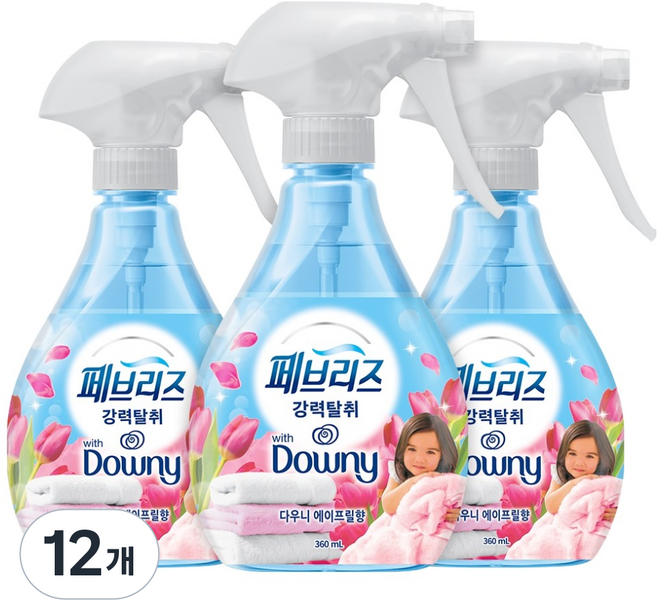 페브리즈 섬유탈취제 다우니 에이프릴향 본품, 360ml, 12개