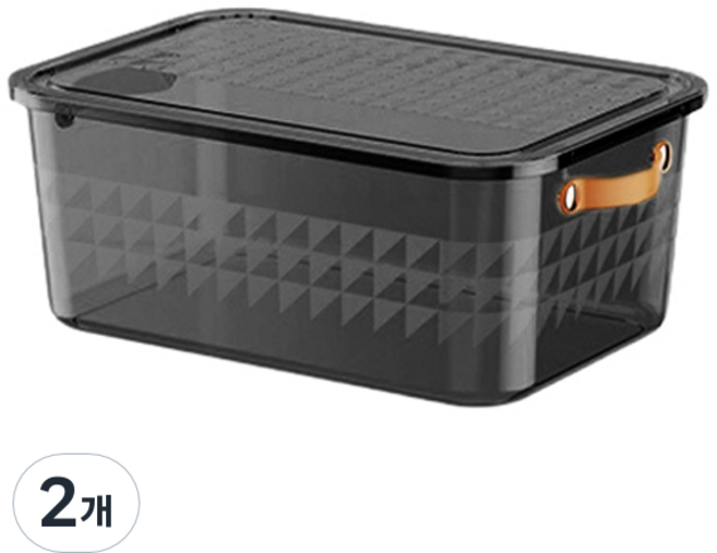 블럭마트 의류 이불 멀티정리상자, 블랙, 2개