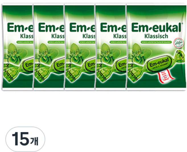 엠오이칼 목캔디 클래식, 75g, 15개
