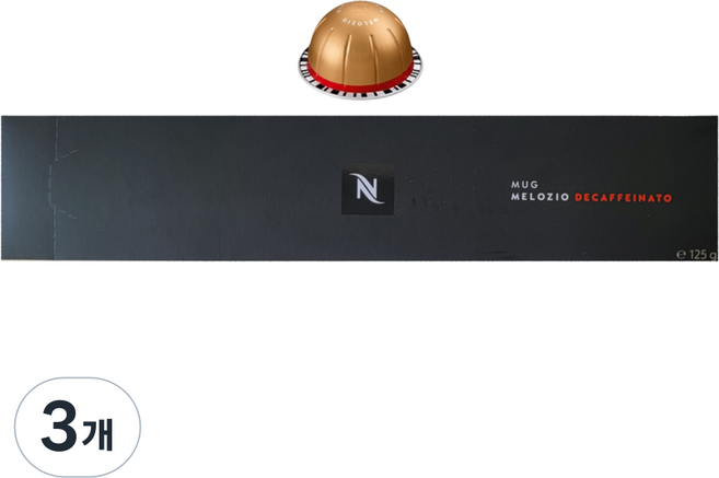 네스프레소 버츄오 캡슐커피 멜로지오 디카페나토 캡슐커피, 12.5g, 10개입, 3개