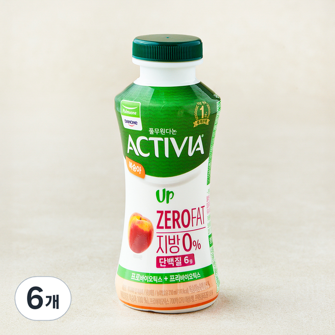 풀무원 다논 액티비아 UP 복숭아, 210ml, 1개입, 6개