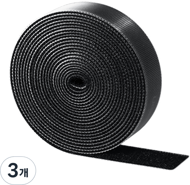 유그린 롤타입 케이블 타이 밴드 U-40356, 3개, 블랙