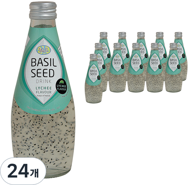 웰 바질 시드 드링크 리치향, 290ml, 24개