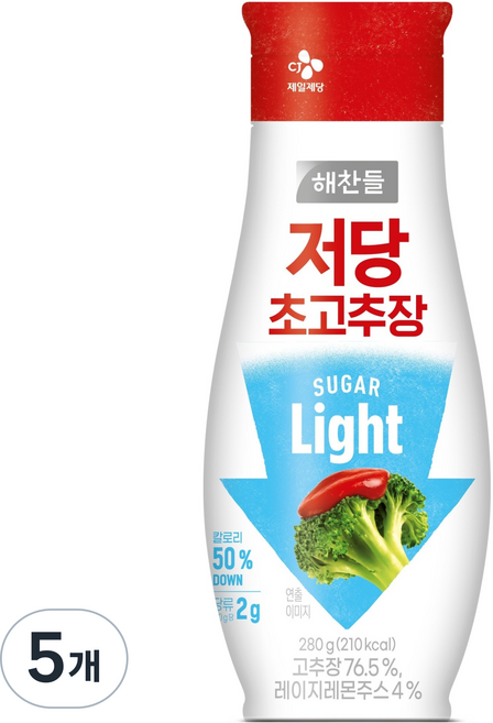 해찬들 저당 초고추장, 280g, 5개