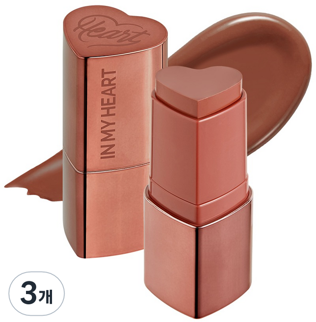 터치인솔 프리티필터 인마이하트 스틱 블러셔 6g, 레디시브릭, 3개