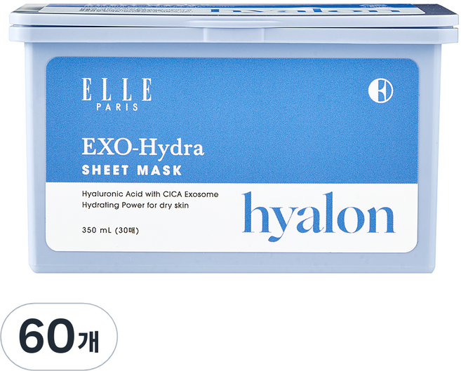 ELLE PARIS EXO 하이드라 뽑아쓰는 5분 퀵 시트마스크 [수분], 60개, 1개입