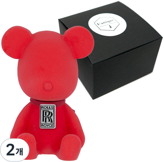 라띠크제이 엠블럼베어 차량용 방향제 롤스로이스 레드 + 화이트자스민민트 5ml 리필 세트, 2개