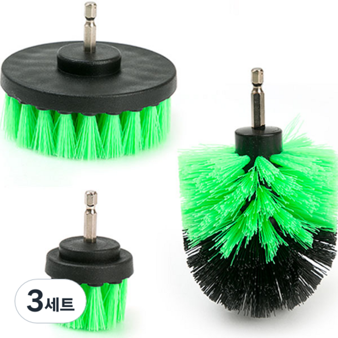 지오비즈 전동드릴 청소솔 3종 세트, 그린, 3세트