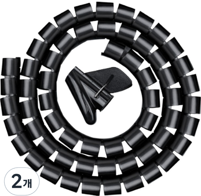 앞날창창 전선정리 커버 케이블정리 튜브 가리개, 2개, 블랙