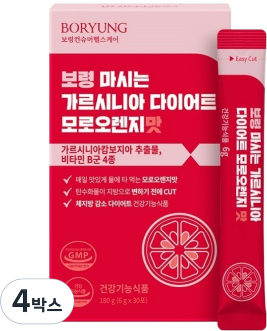 보령 마시는 가르시니아 모로오렌지 다이어트 보조제, 180g, 4박스