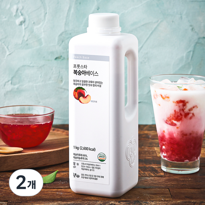 프룻스타 복숭아 베이스, 1kg, 2개