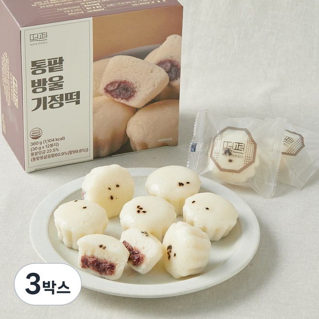 떡편 갓 만든 통팥 방울 기정떡, 30g, 12개입, 3박스