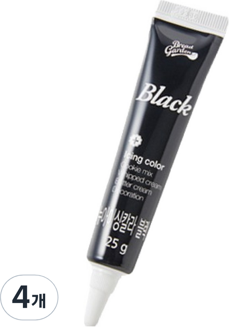 브레드가든 아이싱칼라 식용색소 블랙, 25g, 4개