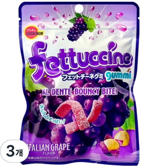 부르본 페투치니 젤리 포도, 3개, 50g
