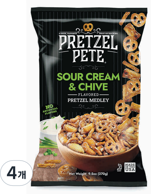 酸奶油與細香蔥椒鹽蝴蝶餅, 270g, 4個