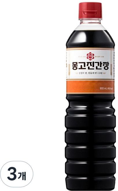 Monggo Soy Sauce 蒙古醬油, 900ml, 3個