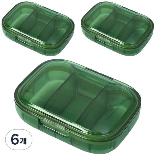 일상속반짝 3칸 약통 그린, 6개