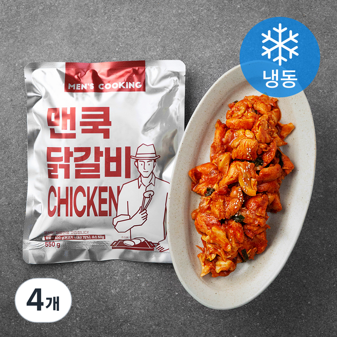 맨즈쿠킹 맨쿡 닭갈비 (냉동), 550g, 4개