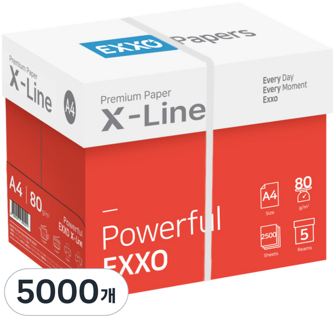 엑소 엑스라인 복사용지 80g, A4, 5000개