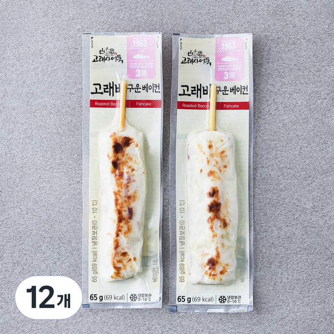 고래사어묵 고래바 구운베이컨, 65g, 12개