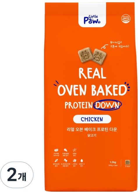 리틀포우 리얼 오븐베이크 프로틴다운 치킨, 2개, 1.2kg, 닭